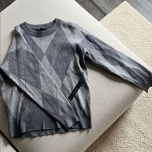 Men's Gray Argyle Sweater